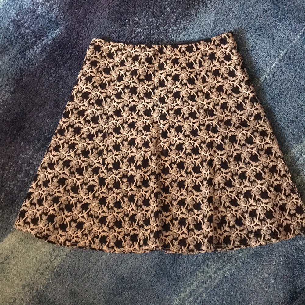 Black skirt with ivory embroidery